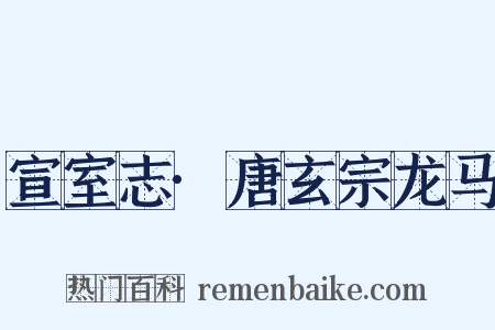 宣室志·唐玄宗龙马是什么意思的图片